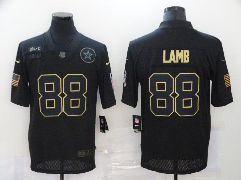 Men Dallas cowboys #88 Lamb Black gold lettering 2020 Nike NFL Jersey->philadelphia eagles->NFL Jersey